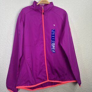 Champion Elite Full Zip Jacket Womens XL Purple Running Packable Windbreaker